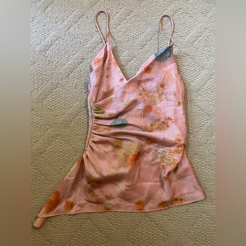 Zara Pink Floral Satin Camisole